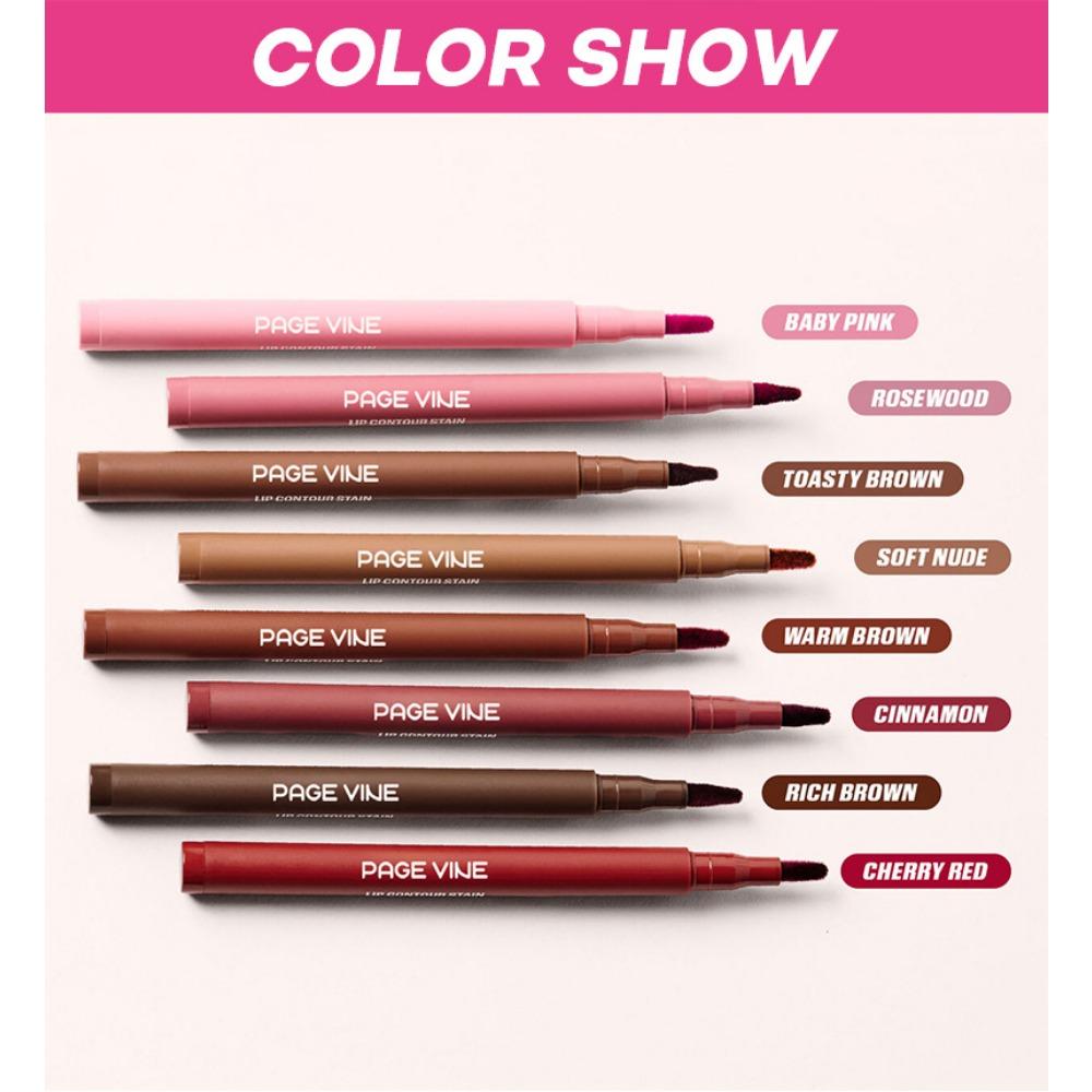 Velvet Brown Lip Liner Pencil Nude Matte Waterproof Non-stick Cup Cherry Red Lip Liner Lip Contour Pen Lipstick Makeup For Woman