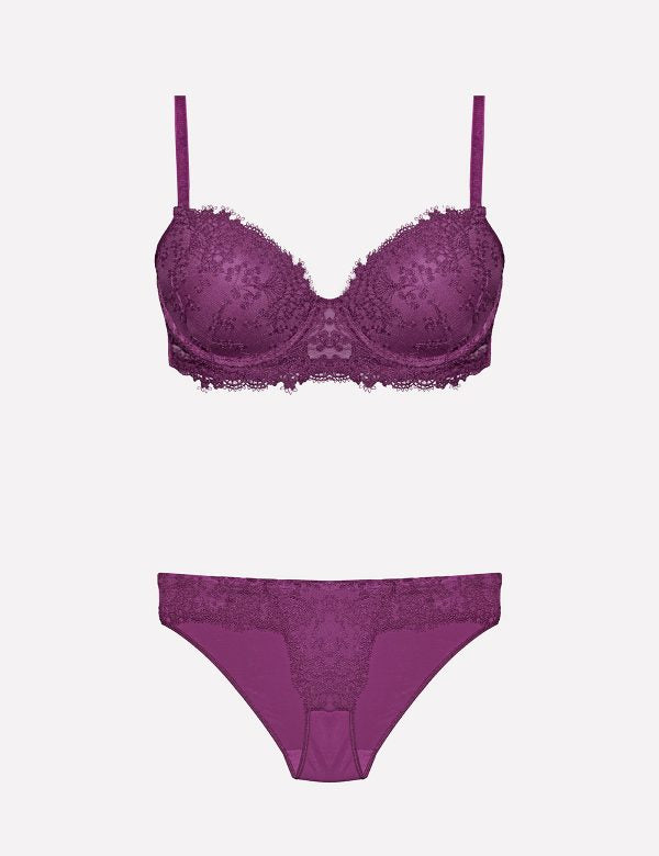 4487 – Padded Bra Set – Burgundy