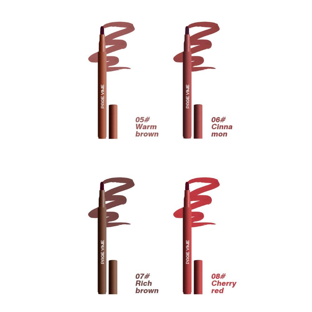 Velvet Brown Lip Liner Pencil Nude Matte Waterproof Non-stick Cup Cherry Red Lip Liner Lip Contour Pen Lipstick Makeup For Woman