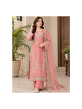 Dusty Pink Floral Embroidered Chikankari 3-Piece Suit