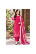 Vibrant Magenta Embroidered Chikankari 3-Piece Suit