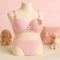New High Quality Sexy Cute Soft Plush Design Bra & Panty Set