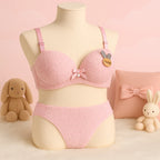 New High Quality Sexy Cute Soft Plush Design Bra & Panty Set