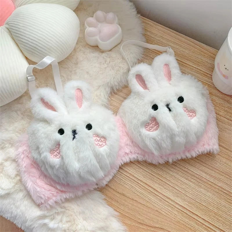 New High Quality Sexy Cute Anime Soft Plush Design bra underwear Japanese cartoon rabbit underwear Bra & Panty Set